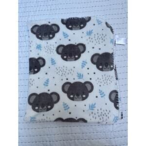 Manhattan Kids LLC Koala Blanket Baby Fleece Gray Blue Leaf 28x34 Inches